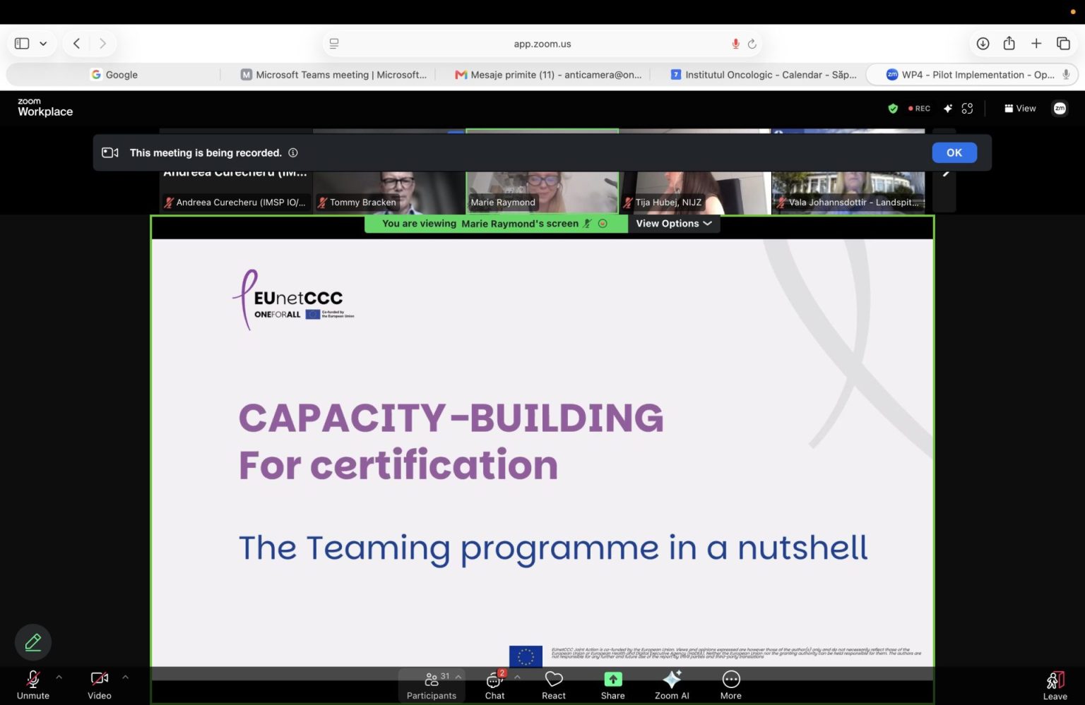 Reuniune EUnetCCC privind implementarea programului de pairing