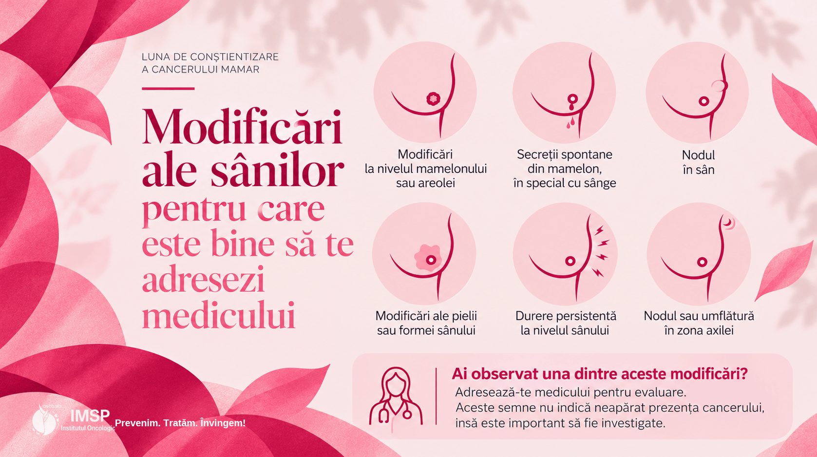 OCTOMBRIE ROZ | Schimbări ale sânilor care nu trebuie ignorat