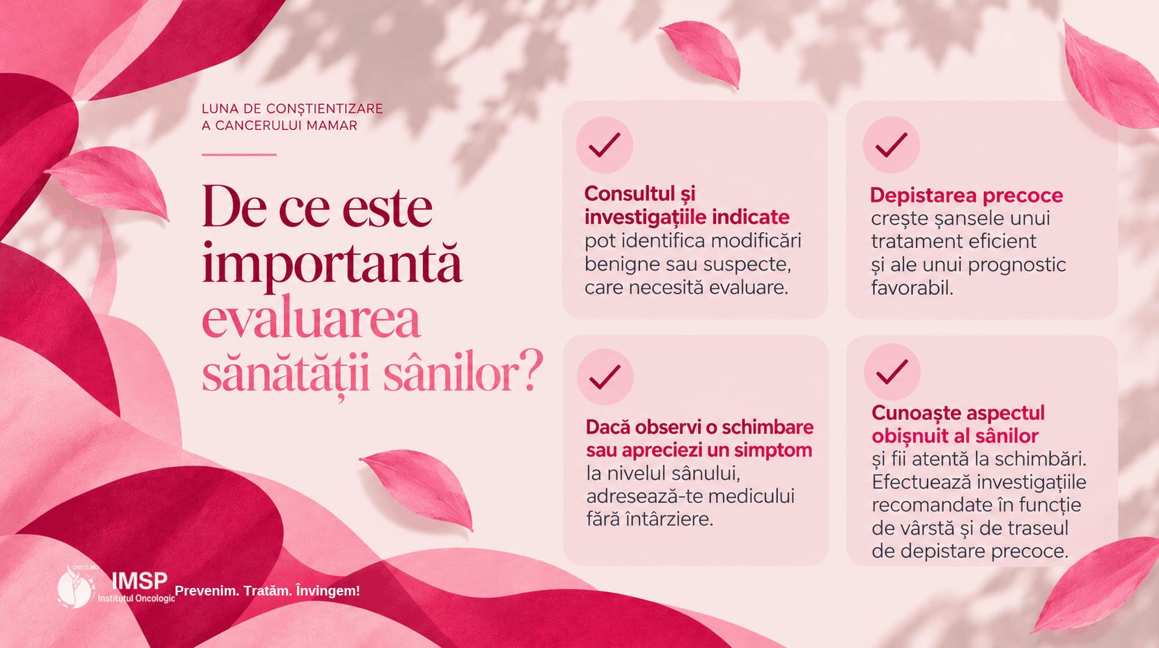 OCTOMBRIE ROZ | De ce este importantă evaluarea sănătății sânilor?