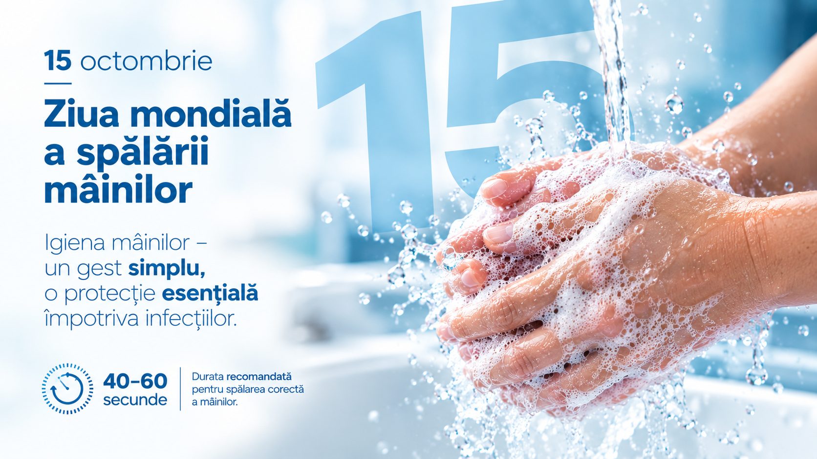 15 OCTOMBRIE – ZIUA MONDIALĂ A SPĂLĂRII MÂINILOR